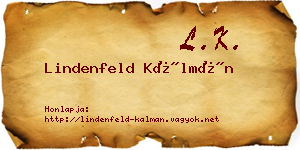 Lindenfeld Kálmán névjegykártya